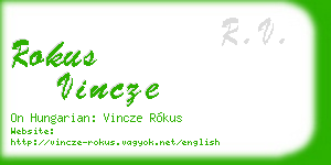 rokus vincze business card